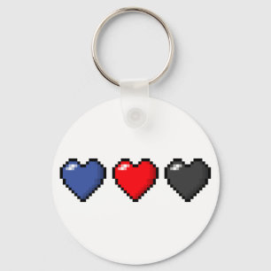 Polyamorous Pixel-Herzen Schlüsselanhänger
