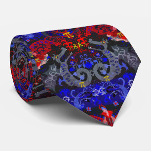 Polyamory-Drache Damast in Poly-Pride-Flag-Farben Krawatte