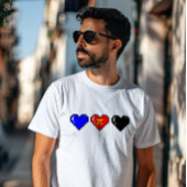 Polyamory Flag Pixel Herz T-Shirt