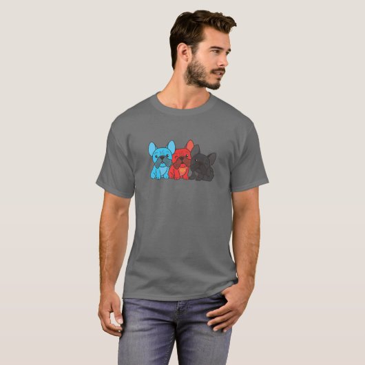 Polyamory Flag Pride Lgbtq Hunde Französischer Bul T-Shirt (Vorne ganz)