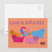 Polyamory Heart Cats Postkarte (Vorne/Hinten)