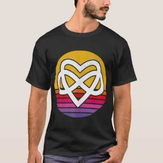 Polyamory Infinity Heart Symbol - Vintag Retro Po T-Shirt