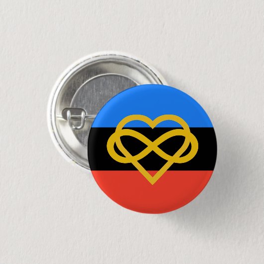 Polyamory Pride Button (Infinity Heart) (Vorne & Hinten)