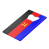 Polyamory-Stolperflagge Geldbeutel Flaschenöffner (Vorderseite Schrägansicht)