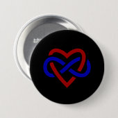 Polyamory Stolz-Unendlichkeits-Herz Button (Vorne & Hinten)
