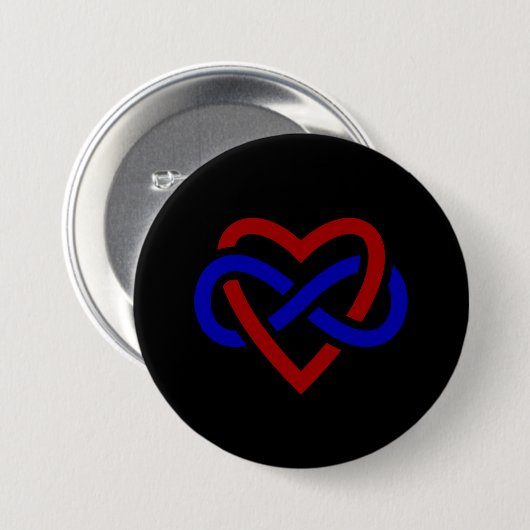 Polyamory Stolz-Unendlichkeits-Herz Button (Vorne & Hinten)