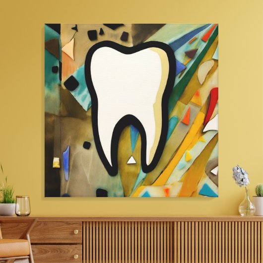 Polychromatisches Grin Leinwanddruck (Insitu (Wohnzimmer))