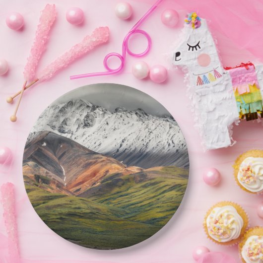 Polychrome-Berg, Denali NP, Alaska Pappteller (Party)