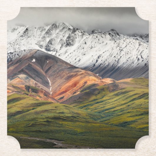 Polychrome-Berg, Denali NP, Alaska Untersetzer (Vorderseite)
