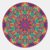 Polychrome Maze Mandala Runder Aufkleber (Vorderseite)