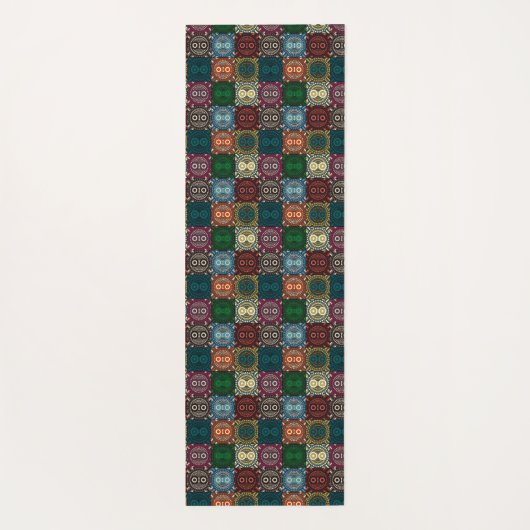 Polychrome Owls Yogamatte (Rückseite)
