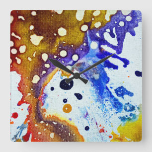 Polychromoptic #1B durch Michael Moffa Quadratische Wanduhr