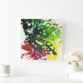 Polychromoptic #4 by Michael Moffa Quadratische Wanduhr (Zuhause)