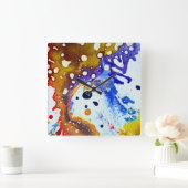 Polychromoptik #1B von Michael Moffa Quadratische Wanduhr (Zuhause)