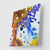 Polychromoptik #1B von Michael Moffa Quadratische Wanduhr (Winkel)