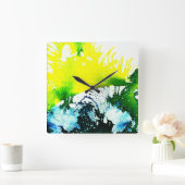 Polychromoptik #2A von Michael Moffa Quadratische Wanduhr (Zuhause)