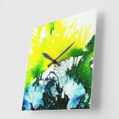 Polychromoptik #2A von Michael Moffa Quadratische Wanduhr (Winkel)