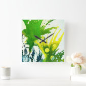 Polychromoptik #2B von Michael Moffa Quadratische Wanduhr (Zuhause)