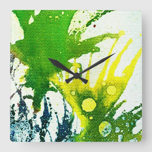 Polychromoptik #2B von Michael Moffa Quadratische Wanduhr (Vorderseite)