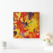 Polychromoptik #3 von Michael Moffa Quadratische Wanduhr (Zuhause)