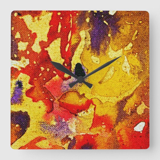 Polychromoptik #3 von Michael Moffa Quadratische Wanduhr (Vorderseite)