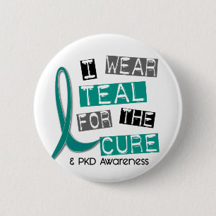 Polycystic Nieren-Krankheit PKD aquamarin für die Button
