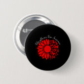 Polycythaemia Vera-Bewusstsein roter Sonnenblume M Button (Vorne & Hinten)