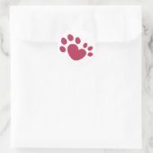 Polydactyl Cat Paw Print Heart Runder Aufkleber (Tasche)