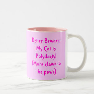 Polydactyl Uhrkatze! Zweifarbige Tasse