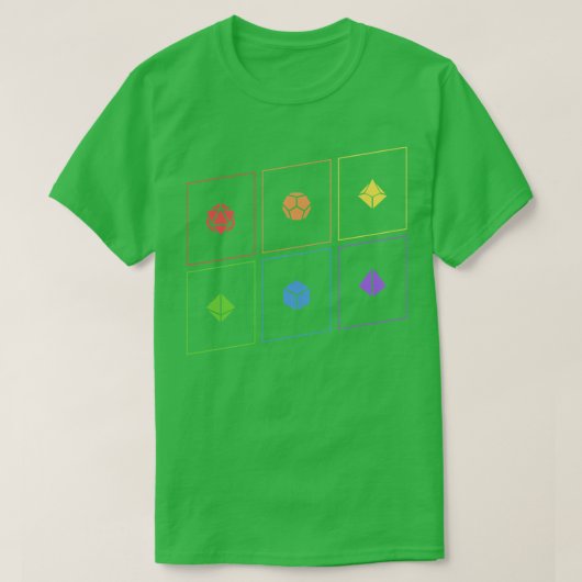Polyedrisches D20-Würfelset Tabletop-RPG T-Shirt (Design vorne)