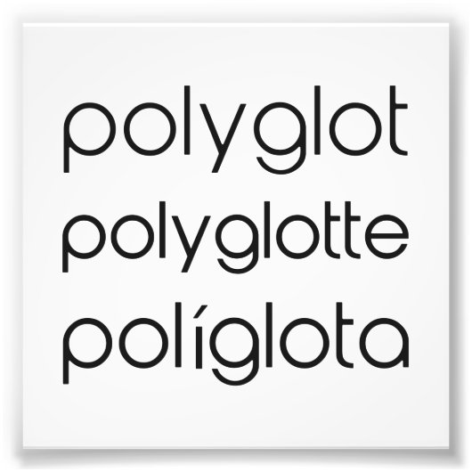 Polyglotte Polyglota Mehrsprachige Fotodruck (Vorne)