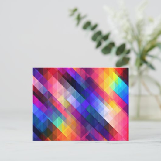 Polygon abstract colorful pattern postkarte (Stehend Vorderseite)