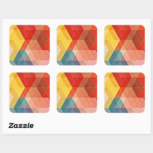 Polygon Abstrakt Quadratischer Aufkleber (Blatt)