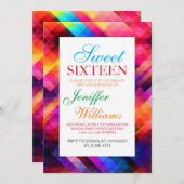 Polygon abstrakte Farbmuster Einladung (Vorne/Hinten)