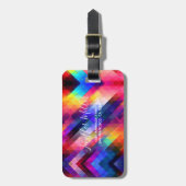 Polygon abstrakte Farbmuster Gepäckanhänger (Vorderseite vertikal)