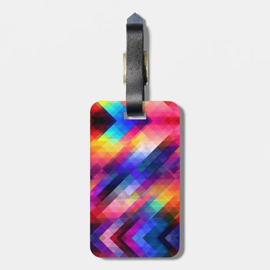 Polygon abstrakte Farbmuster Gepäckanhänger (Rückseite vertikal)