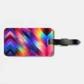 Polygon abstrakte Farbmuster Gepäckanhänger (Rückseite horizontal)