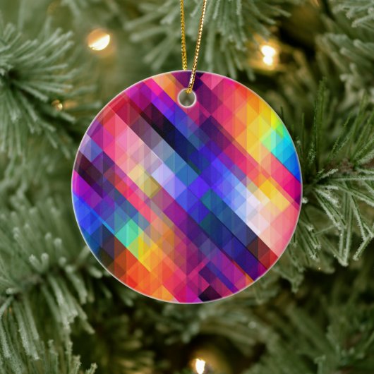 Polygon abstrakte Farbmuster Keramik Ornament (Baum)