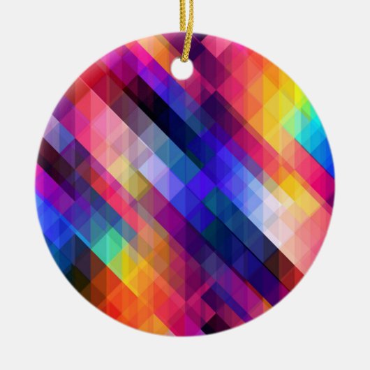 Polygon abstrakte Farbmuster Keramik Ornament (Vorne)