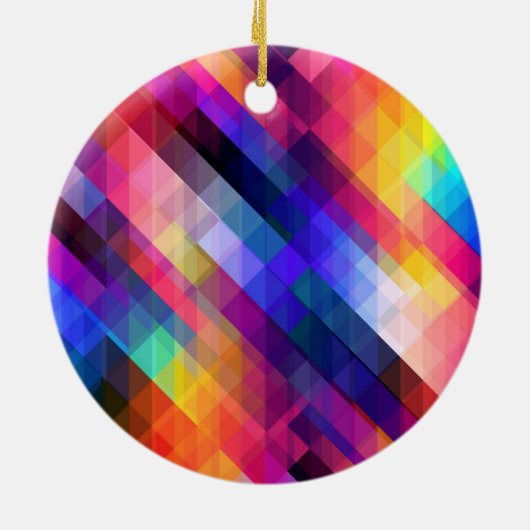 Polygon abstrakte Farbmuster Keramik Ornament (Hinten)