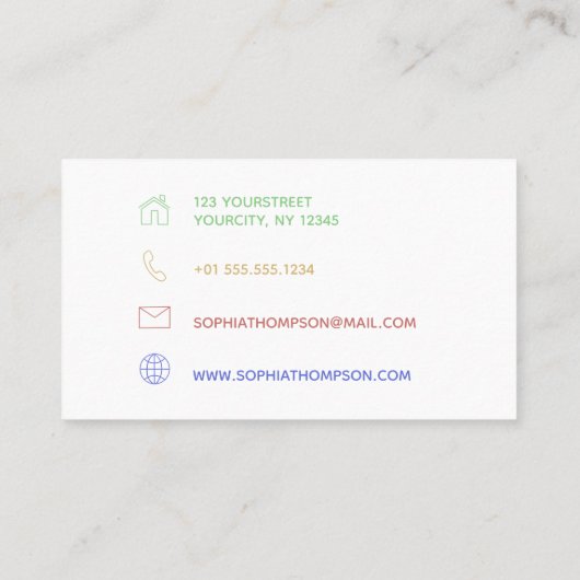 Polygon abstrakte Farbmuster                  Visitenkarte (Rückseite)