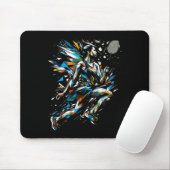 Polygon Art Badminton Player Shuttle Women Badmint Mousepad (Mit Mouse)