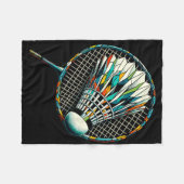Polygon Art Badmintonspieler Shuttle Badmintoner Fleecedecke (Vorderseite (Horizontal))