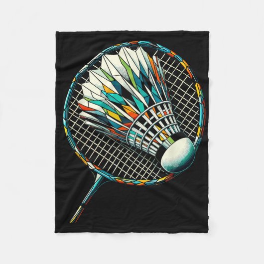 Polygon Art Badmintonspieler Shuttle Badmintoner Fleecedecke (Vorderseite)