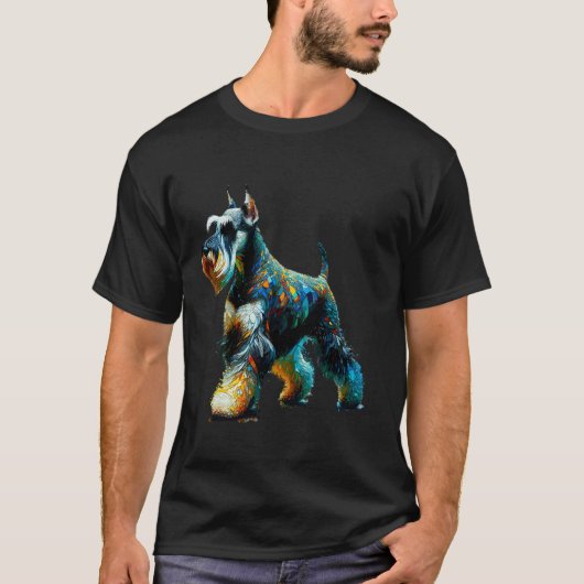Polygon-Art Standard Schnauzer T-Shirt (Vorderseite)
