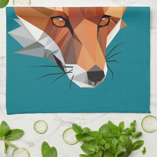 Polygon Fox Custom Küchentuch (Gefaltet)