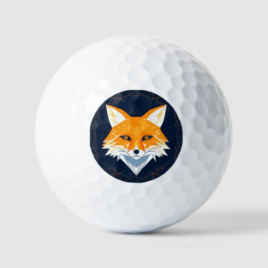 Polygon Fox Illustration mit Himmelsverzierung Golfball (Vorderseite)