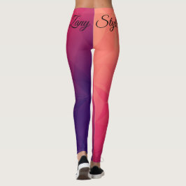 Polygon Geometric Lila Pink Orange Zany Fashion Leggings