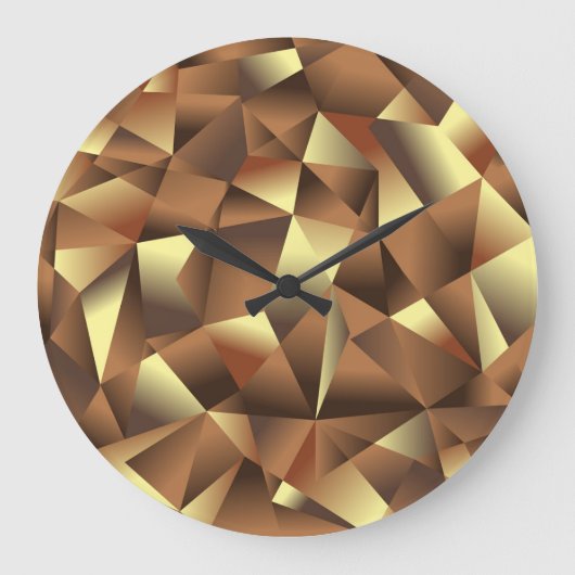 Polygon Hintergrund: Abstrakte Texturkunst Große Wanduhr (Vorderseite)
