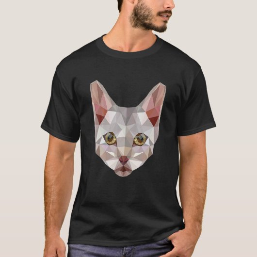 Polygon Katze Geometrisches Kätzchen Katzenmutter T-Shirt (Vorderseite)